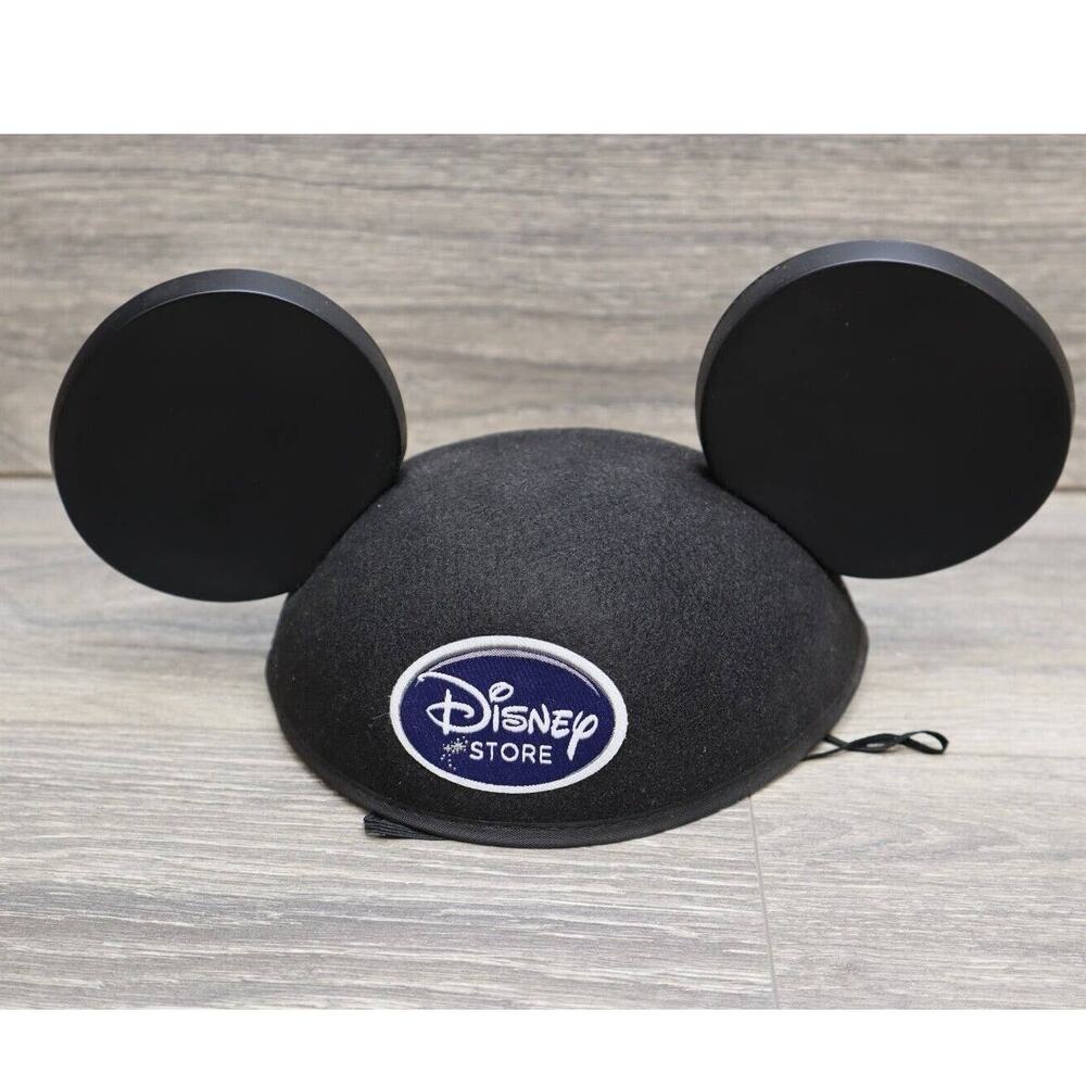 Disney Store Black Mickey Mouse Ears Hat Adult One Size Chin Strap Classic Cap